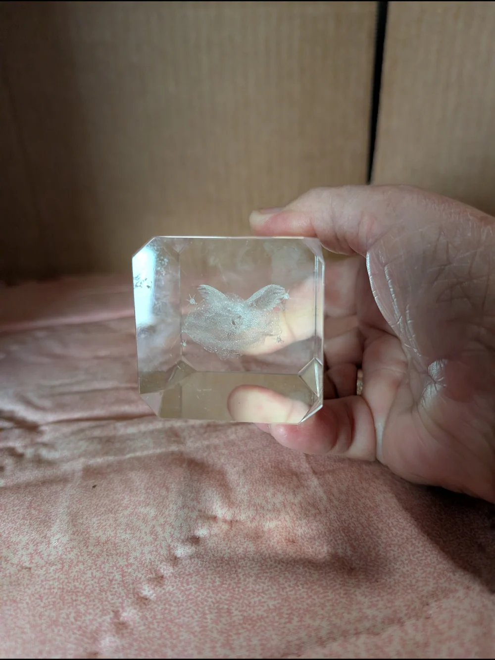 Angel Rectangular Crystal Paperweight